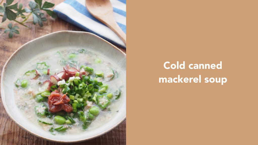 Cold canned mackerel soup